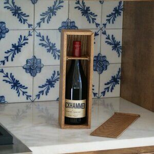 Rustic Oak Wine Gift Box – Handmade Hostess or Wedding Gift